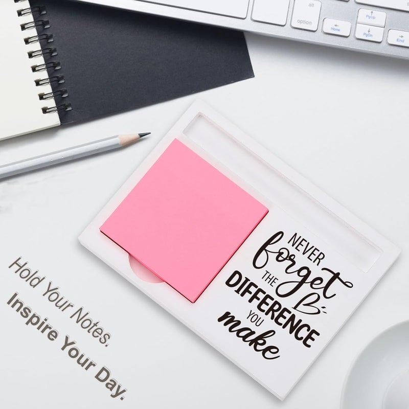 EFFJNSG Never Forget The Difference You Make Sticky Note Holder for Desk, Inspirational Gift for Teacher, Nurse, Coworker, Volunteer, Appreciation Thank You Gift Note Pad Organizer for Women EDP224 - Image 2